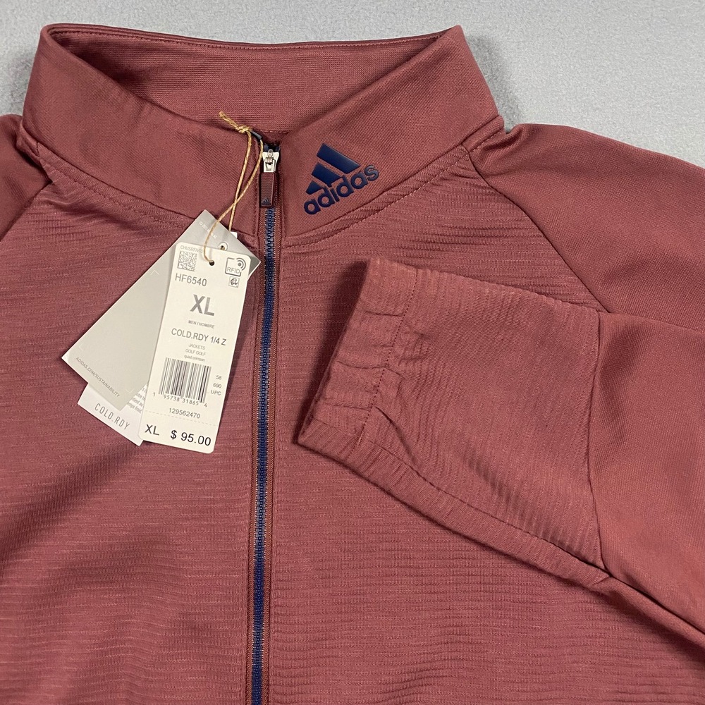 NWT Adidas Mens COLD.RDY 1/4 Zip Golf Jacket Quiet Crimson XL